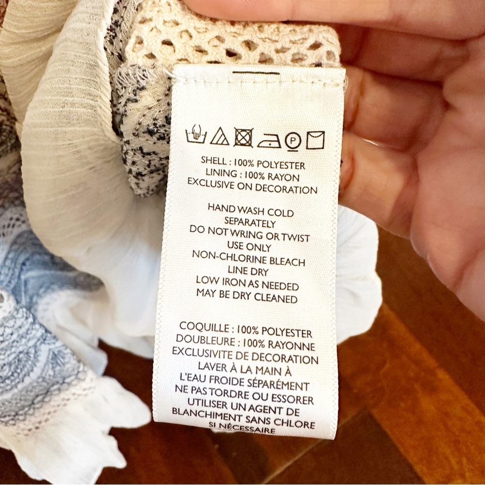 Anthropologie Maeve Toronto Womens Boho Embroider Peasant Midi Dress Bell Sleeve - Picture 7 of 13